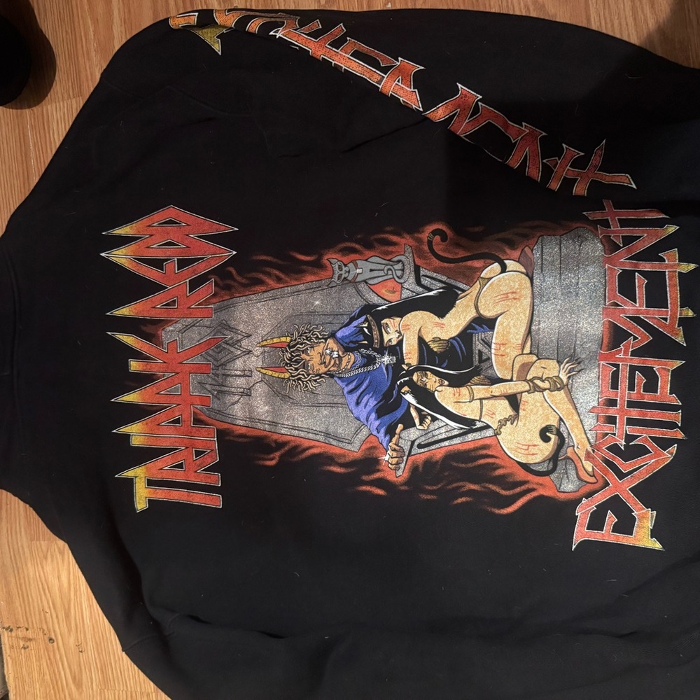 Black Graphic Hoodie with Bold Design trippie red tour hoodie